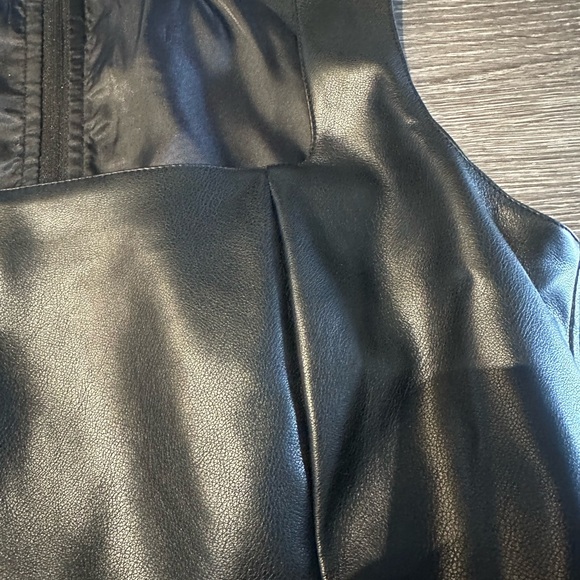 7 for all mankind black leather square neck crop top size s - Picture 3 of 4